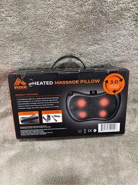 RBX Black Massage Pillow with Orange Kneading Nodes